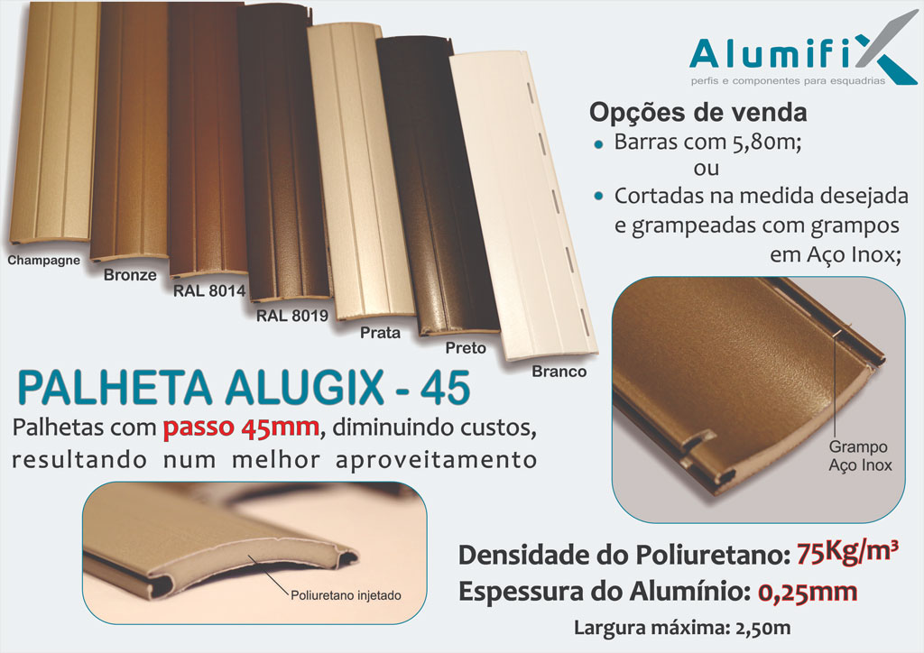 Palheta para persiana integrada Alugix - 45