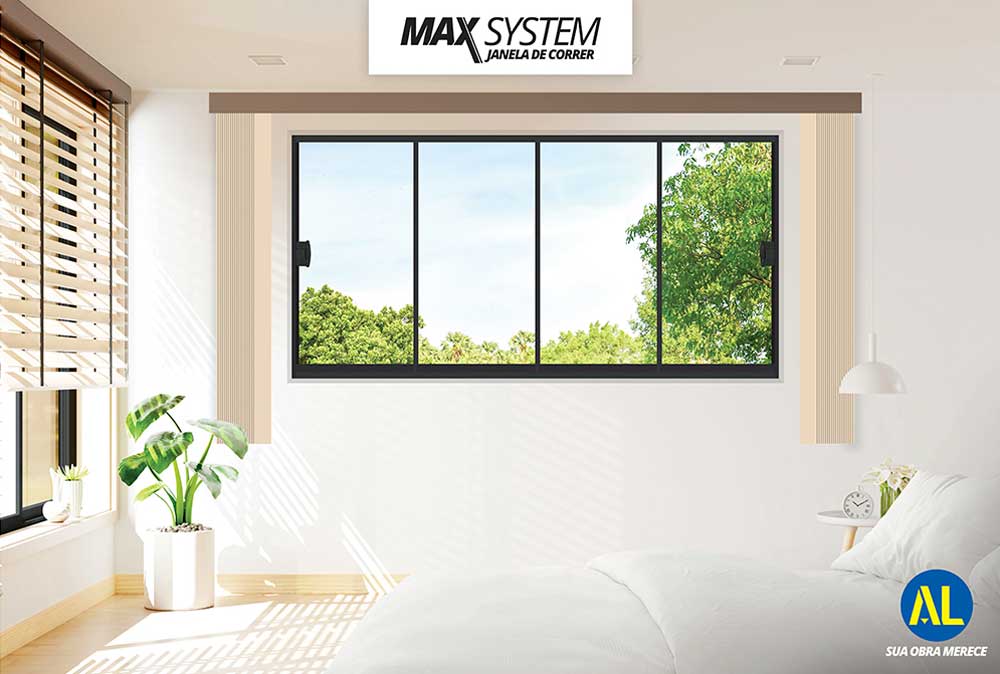 As janelas de correr Max System proporcionam leveza visual e excelente aproveitamento da luz natural. Consequentemente, elas transformam qualquer ambiente em um espaço mais aconchegante e funcional.